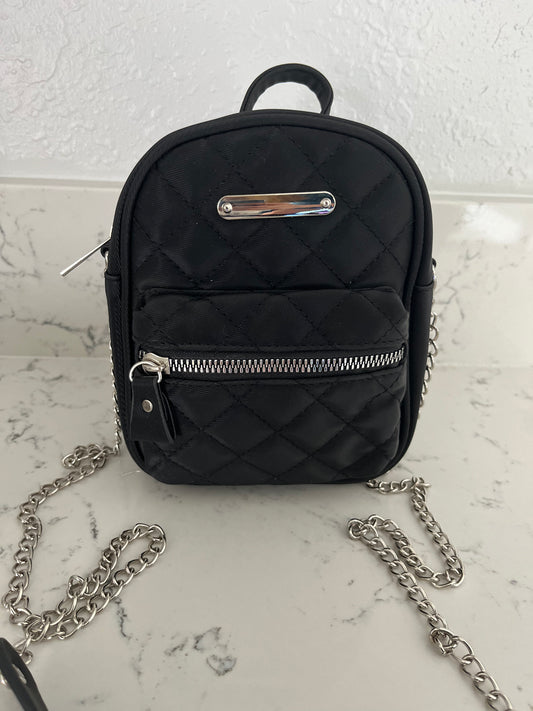 Black Mini Backpack Crossbody Purse