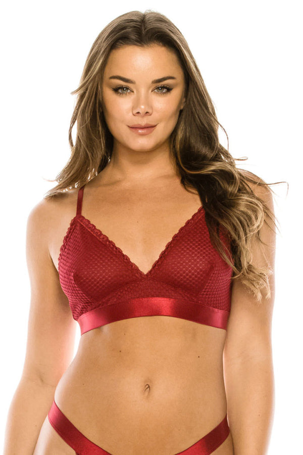 Red Lace Triangle Bralette