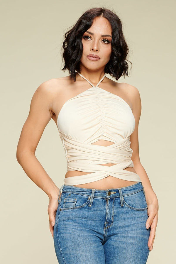 Criss Cross Crop Halter Top