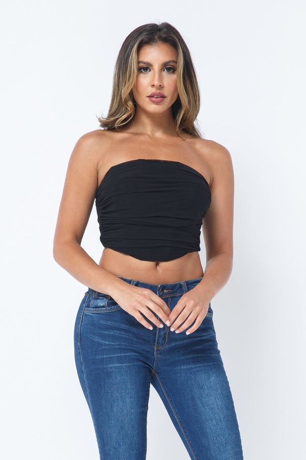 Black Mesh Corset Top