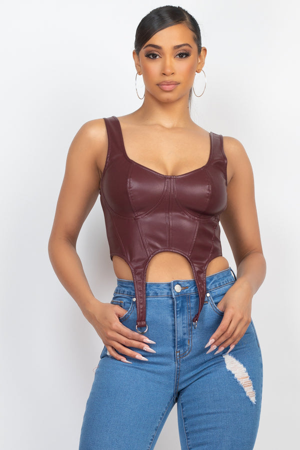 Sweetheart Bustier Leather Top