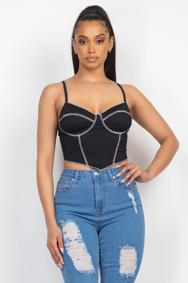 Bustier Ribbed Crop Top